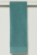 Textured Fringe Guest Towel Blue