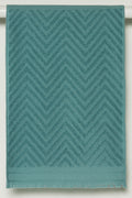 Textured Fringe Guest Towel Blue (1)