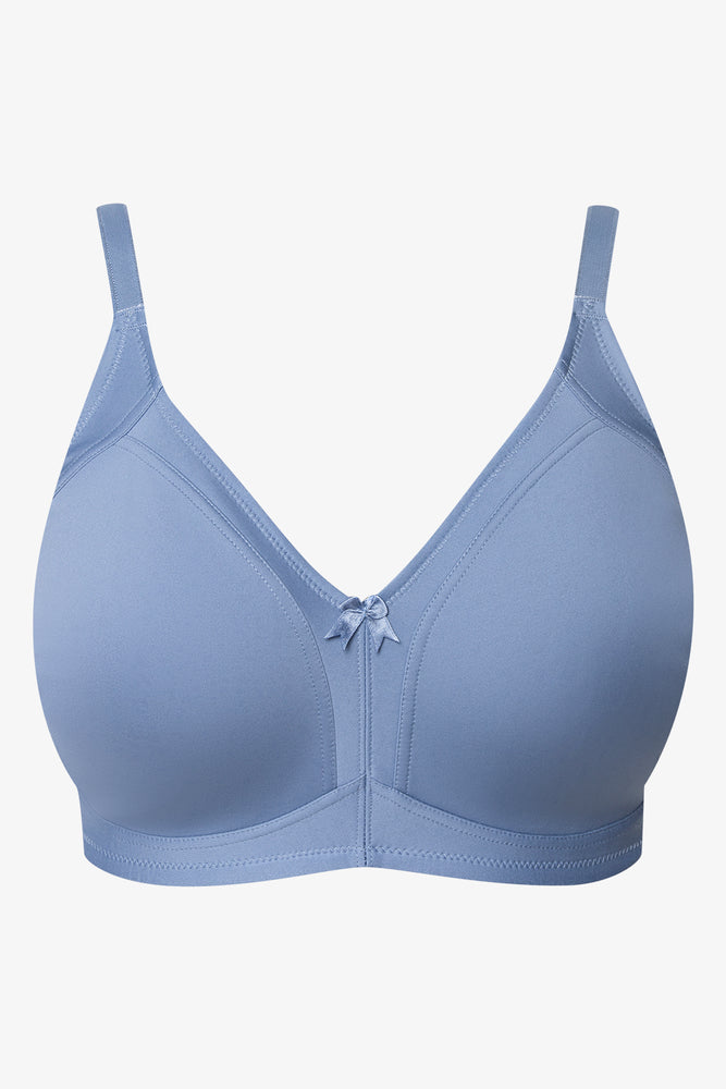 Plus Size 2 Pack Smooth Non Padded Wire Free Bras Blue
