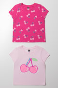 2 Pack Cherry T-Shirt Pink