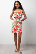 Floral Print Dress Red