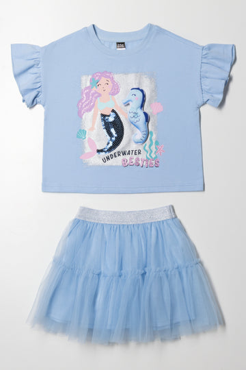 Mermaid Besties Tutu Set Blue