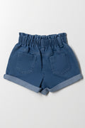 Hello Kitty Embroidered Denim Shorts Blue (2)