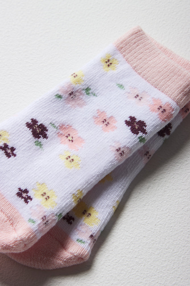 5 Pack Butterfly And Flower Socks Pink (4)