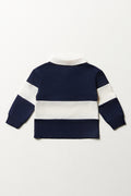 Long Sleeve Golfer Navy & White (2)