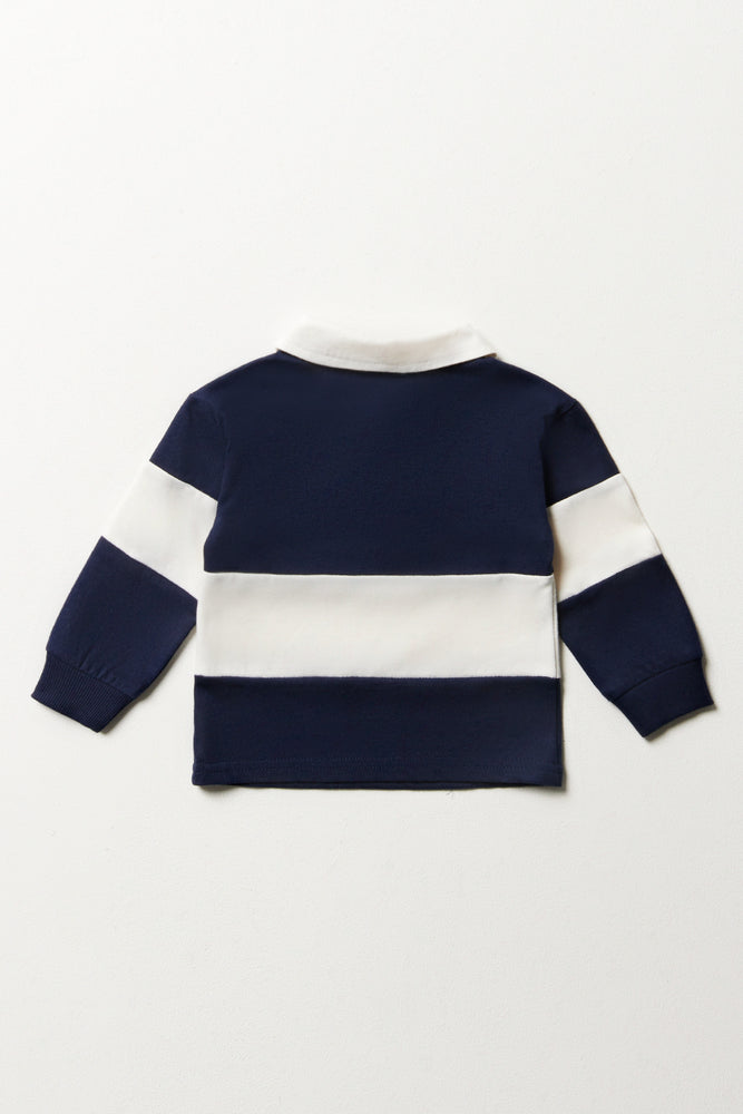 Long Sleeve Golfer Navy & White (2)