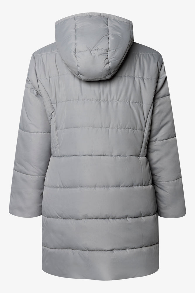 Shaped Puffer Coat Grey