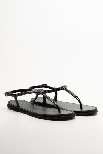 Jelly Thong Sandals Black