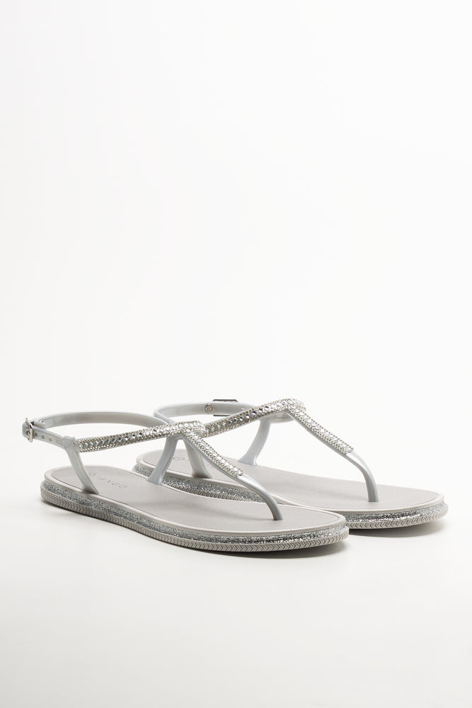 Jelly Thong Sandals Light Grey