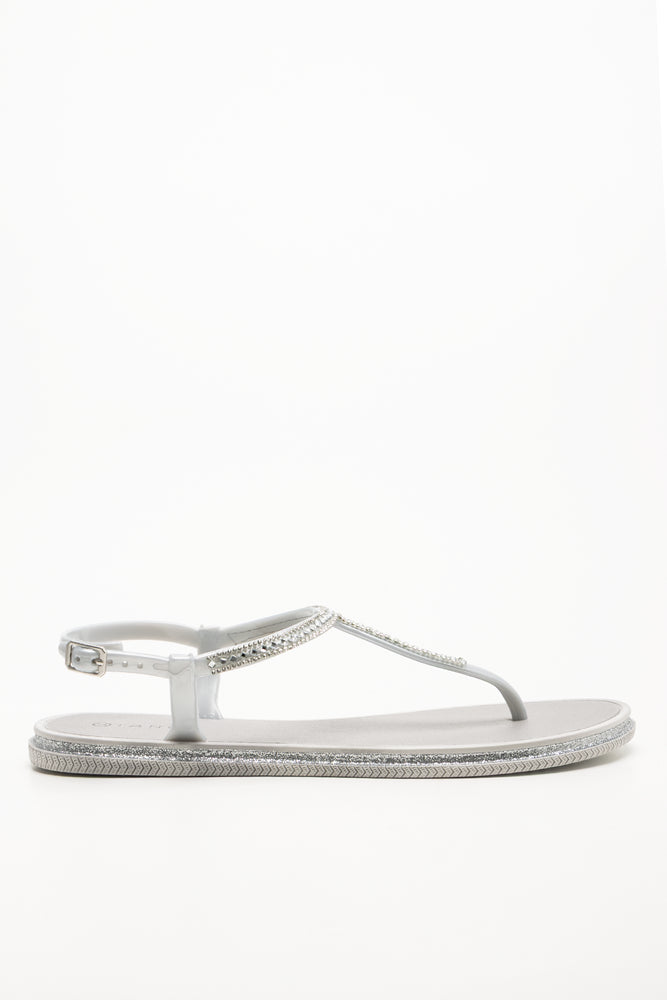 Jelly Thong Sandals Light Grey (1)