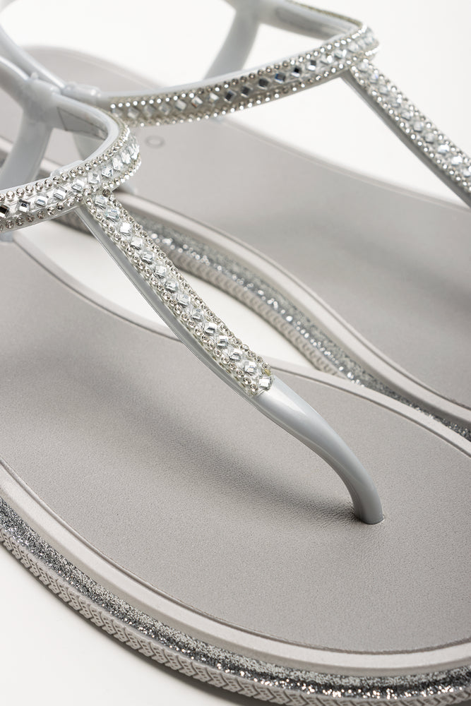 Jelly Thong Sandals Light Grey (2)