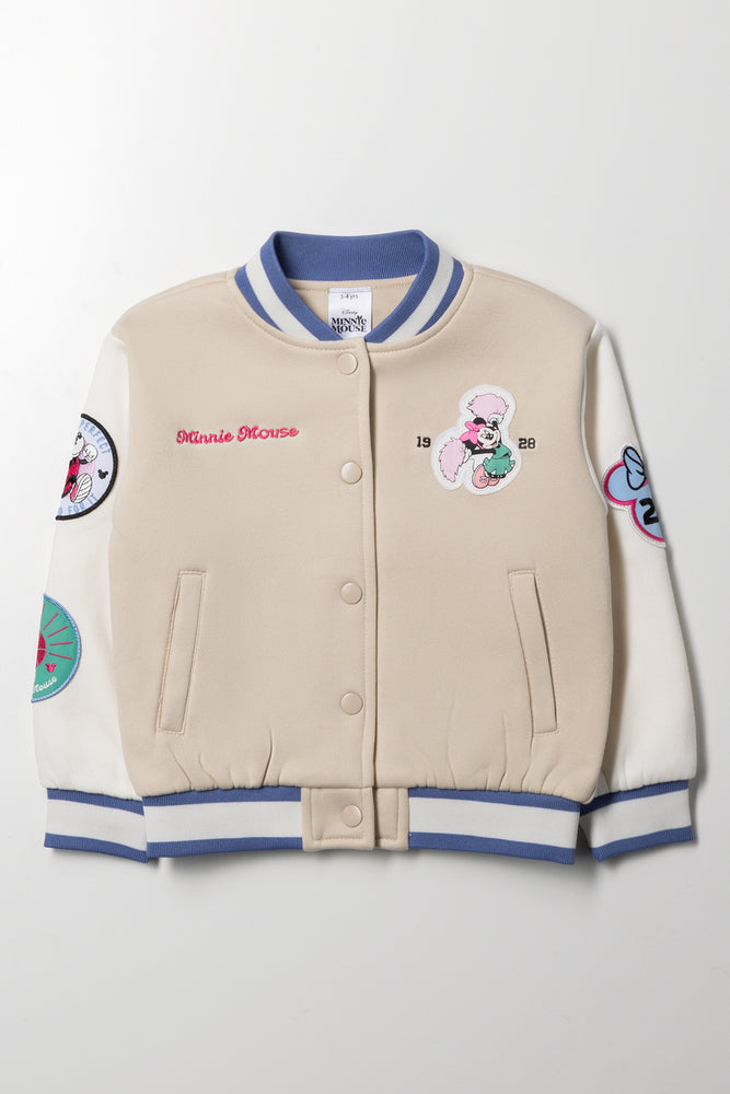 Minnie Mouse Baseball Jacket Natural