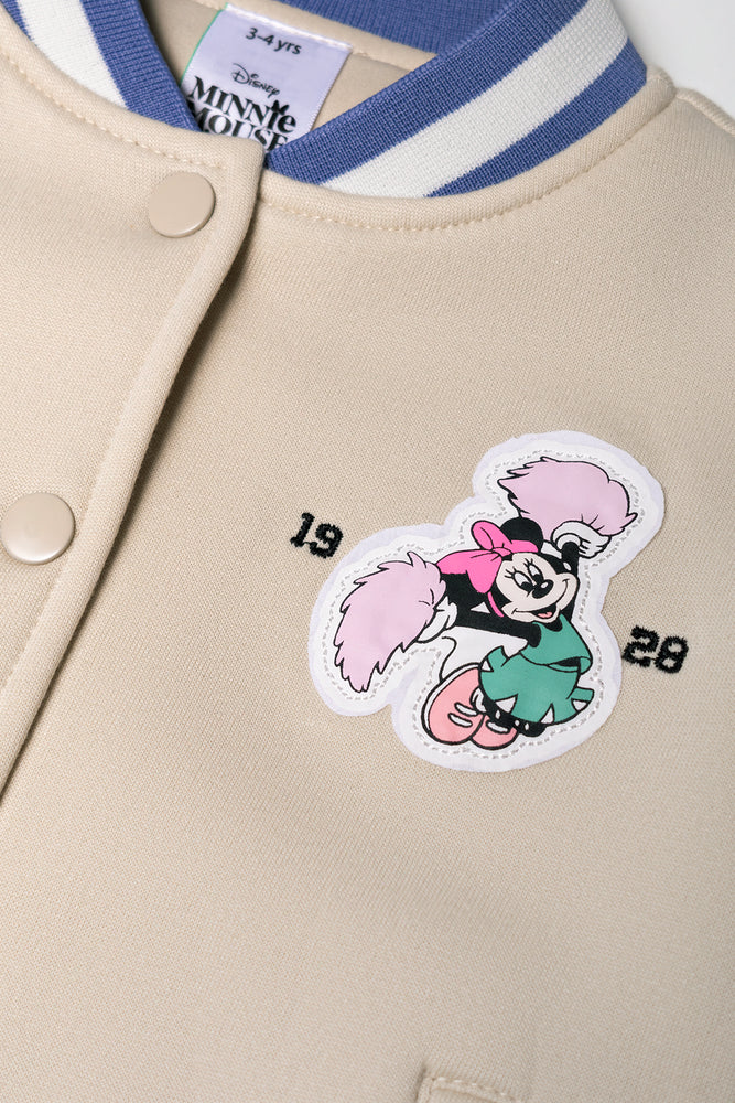Minnie Mouse Baseball Jacket Natural