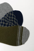 3 Pack Secret Socks Green, Navy And Grey (1)