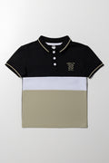 Colourblock Fashion Golfer Black And Sage