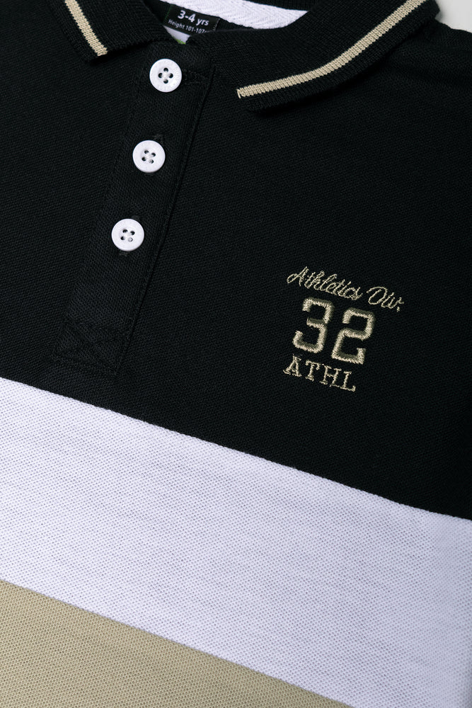 Colourblock Fashion Golfer Black And Sage