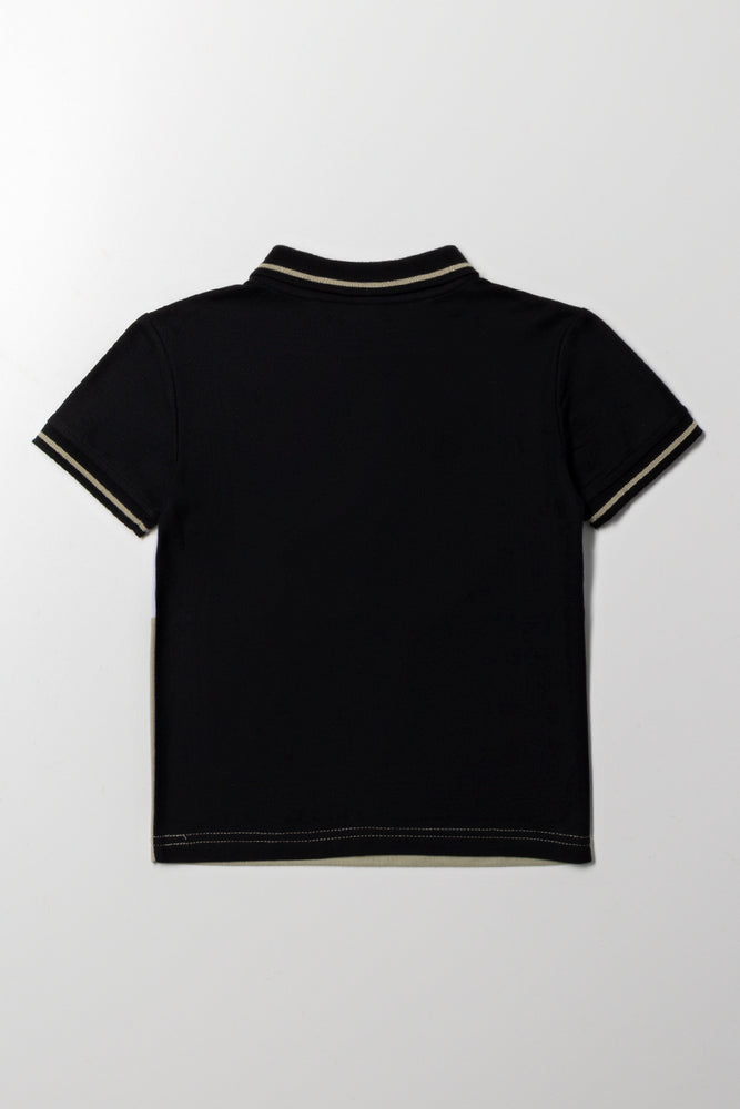 Colourblock Fashion Golfer Black And Sage (2)