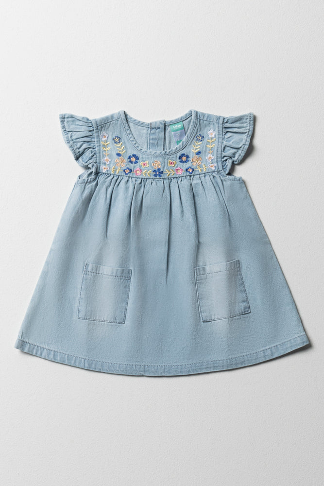 A-Line Denim Dress Blue