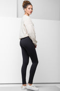 Seamless Ribbed Leggings Black (1)