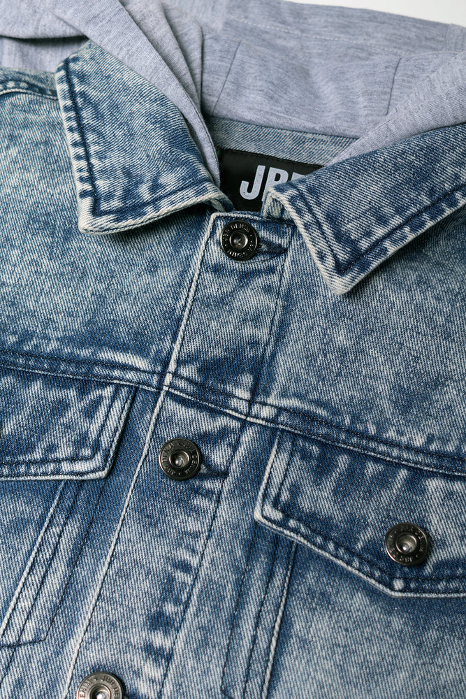 Hooded Denim Jacket Light Blue (1)