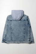 Hooded Denim Jacket Light Blue (2)