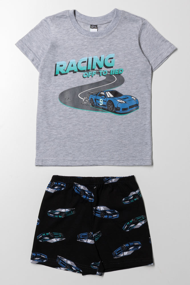 Racing Car Short Sleeve Pyjama Set Grey
