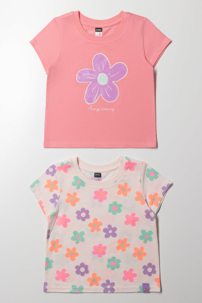 2 Pack Floral Short Sleeve T-Shirts