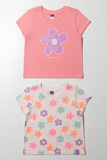 2 Pack Floral Short Sleeve T-Shirts