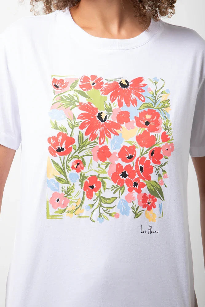 Floral Print T-Shirt White (3)