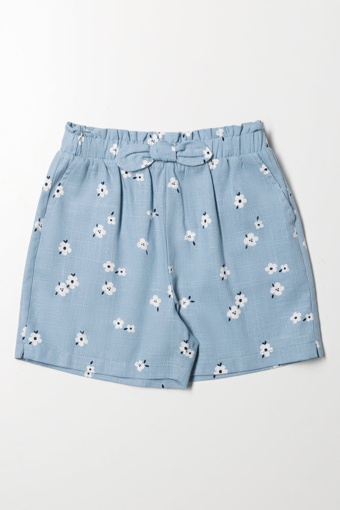 Floral Shorts Light Blue