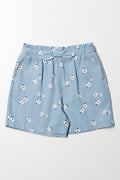 Floral Shorts Light Blue