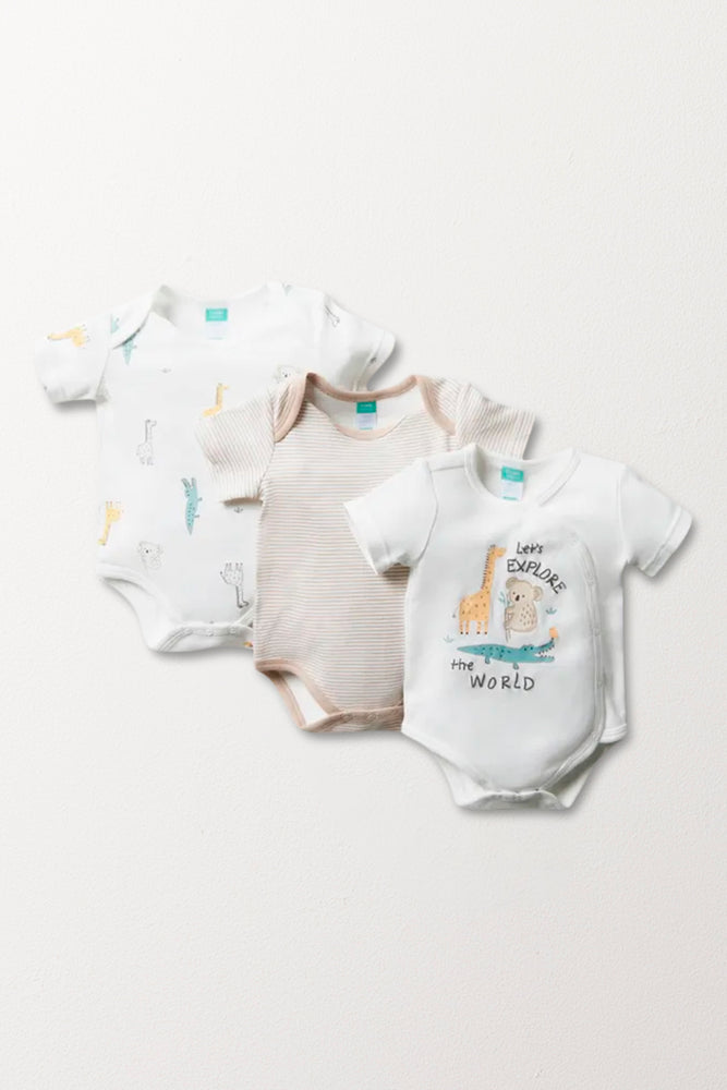3PK SS BODYVEST ANIMALS UNI