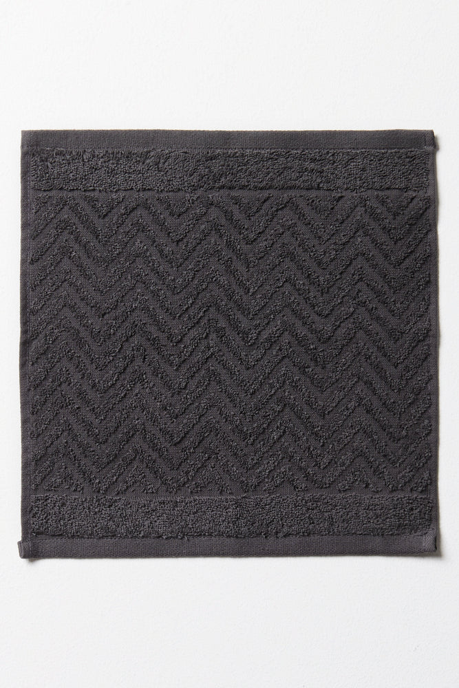 TEXTURED FACE CLOTH GRAY PINSTRIPE