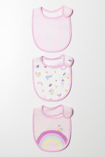 3 Pack Bibs Pink