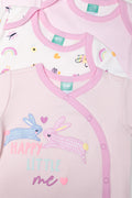 3 Pack Short Sleeve Bodyvests Pink (1)