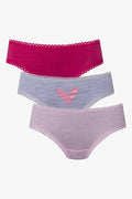 3 Pack Bikini Panties Pink And Grey