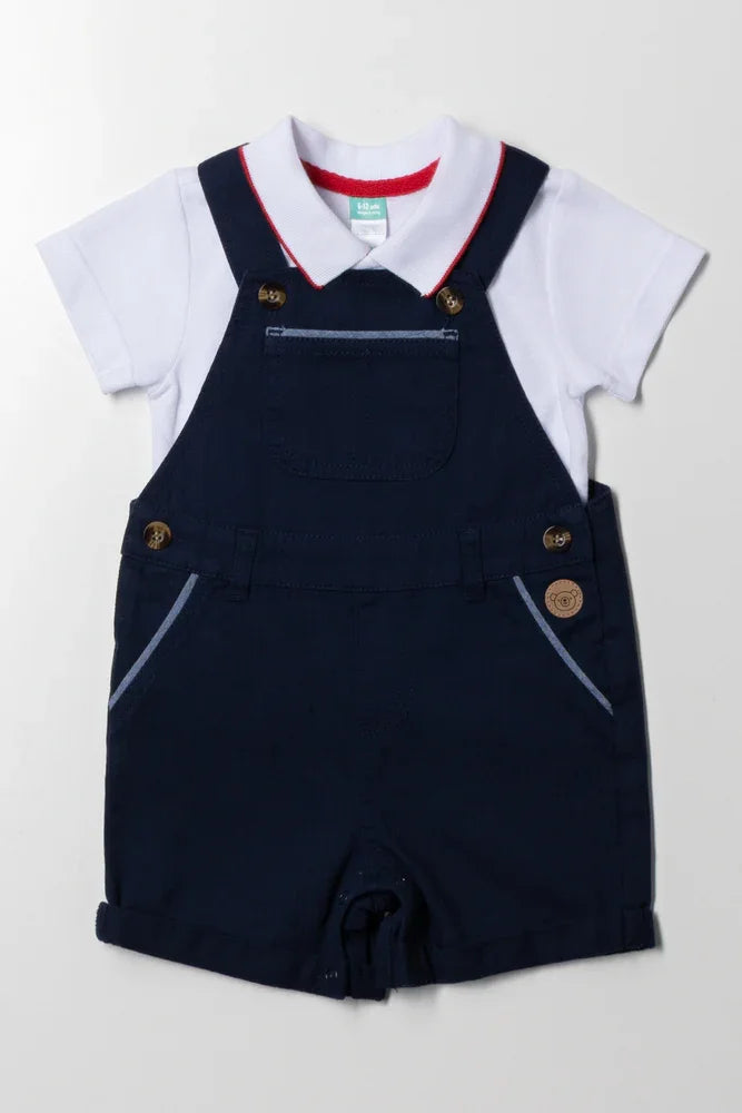 Golfer Dungaree Set Navy