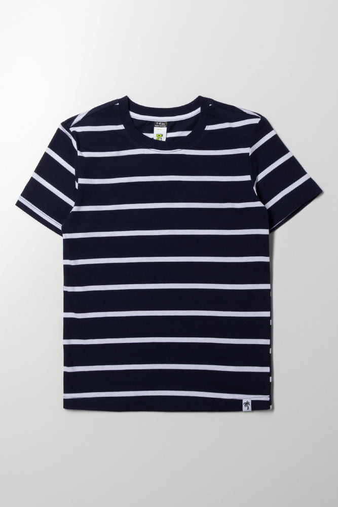 Short Sleeve Stripe T-Shirt Navy