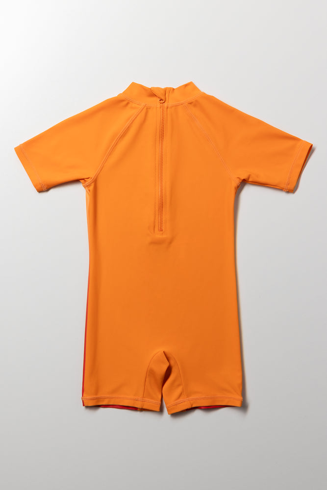 Ombre Dinosaur Swimsuit Orange (3)