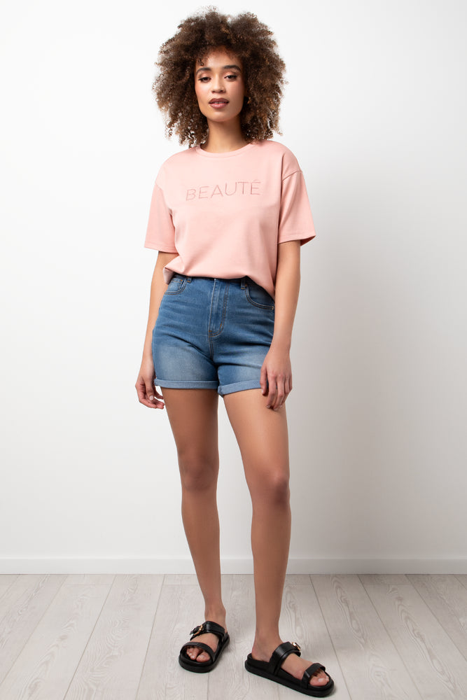 High Rise Bermuda Shorts Blue