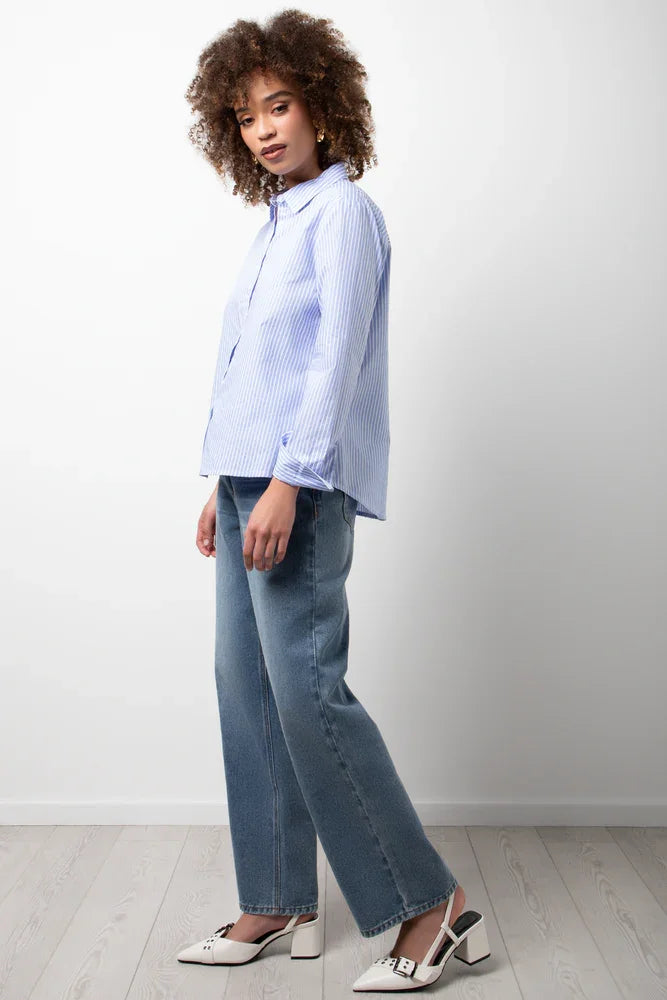 Long Sleeve Stripe Shirt Blue (1)