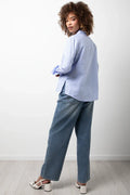 Long Sleeve Stripe Shirt Blue (2)