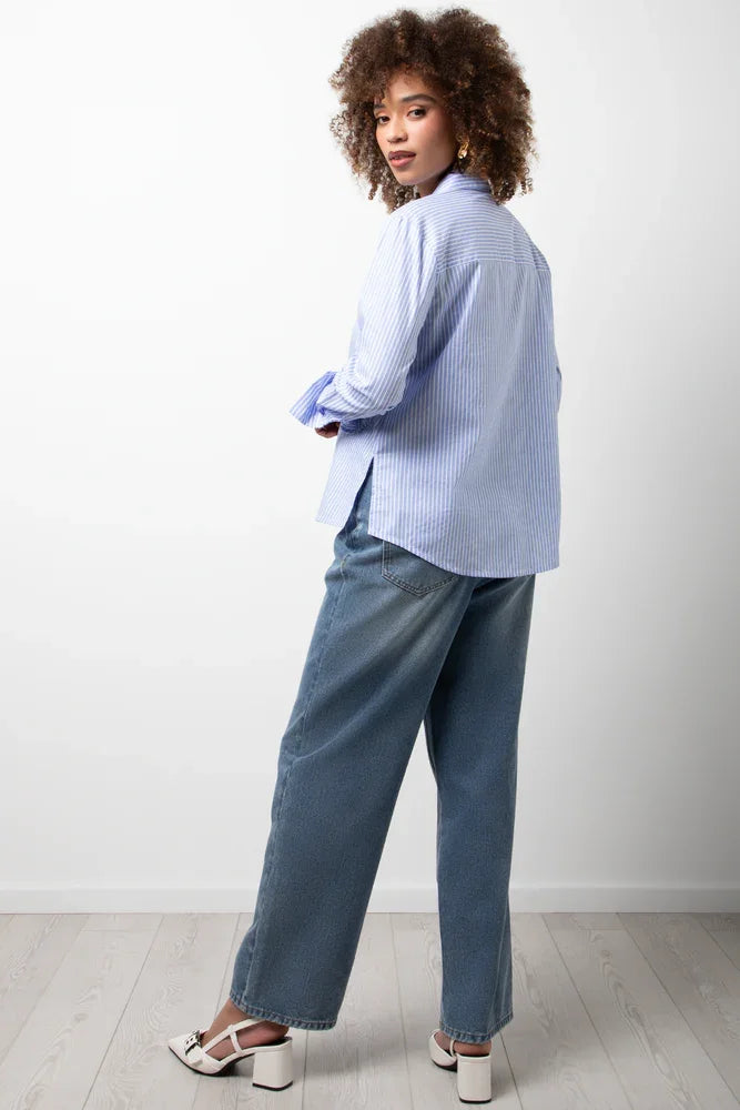Long Sleeve Stripe Shirt Blue (2)