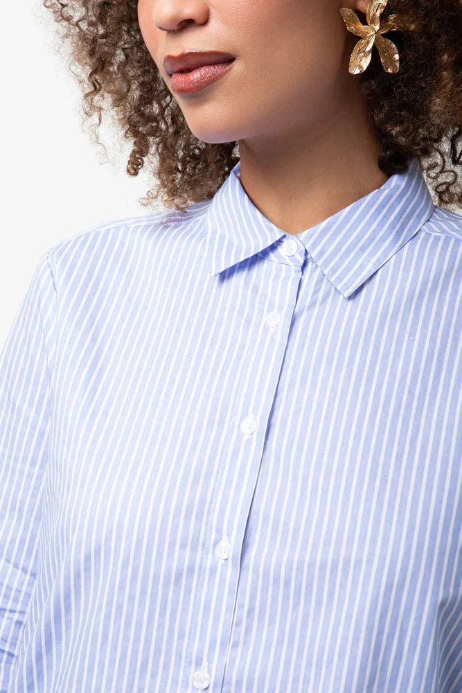 Long Sleeve Stripe Shirt Blue (3)