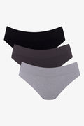 3 Pack Seamfree Bikini Panties Black And Grey (1)