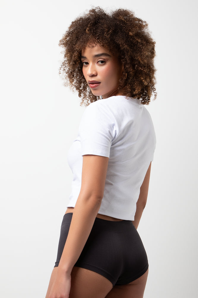 3 Pack Seamfree Boyleg Panties Dark Grey, Blue And Natural (2)
