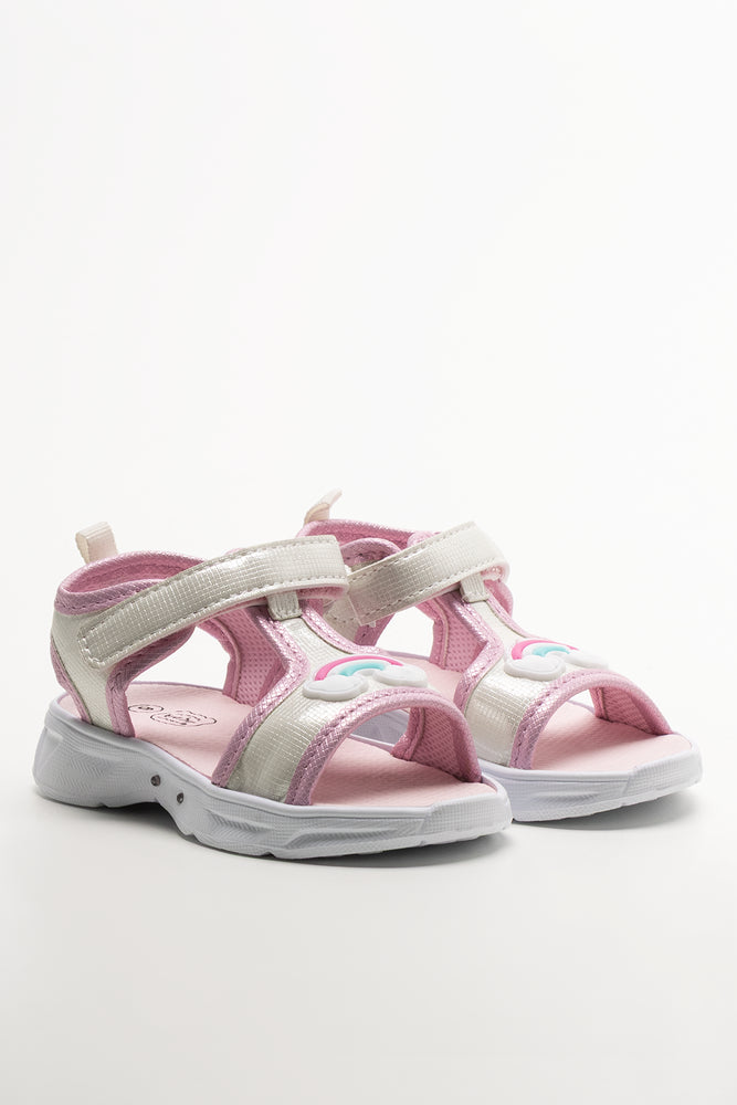 Rainbow Light Up Sandals White