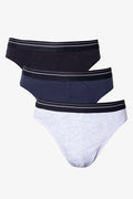3 Pack Comfort Briefs Navy, Grey & Black