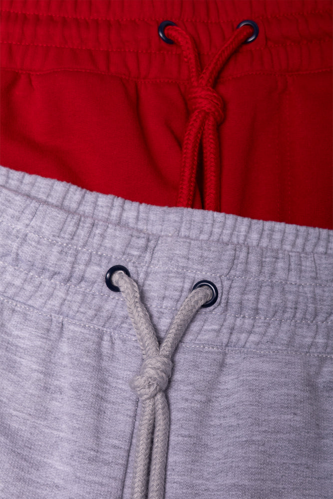 2 Pack Knit Shorts Red And Grey