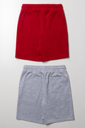 2 Pack Knit Shorts Red And Grey (2)